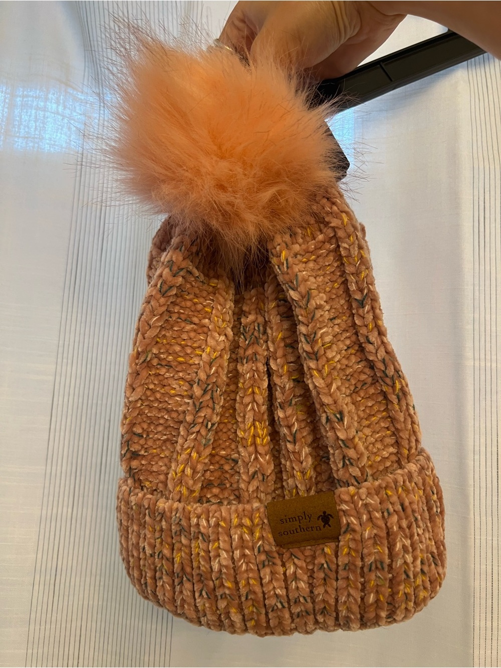 The cutest Brand New Simply Southern multicolored pom pom beanie / bobble hat